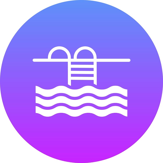 Iconica vettoriale della piscina illustrata della serie di icone dei servizi alberghieri