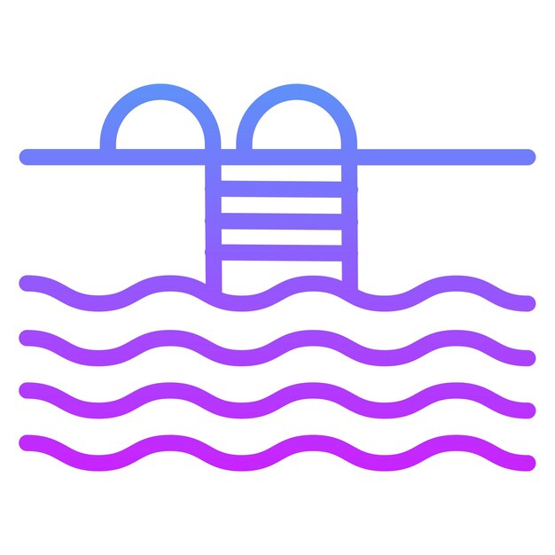Iconica vettoriale della piscina illustrata della serie di icone dei servizi alberghieri