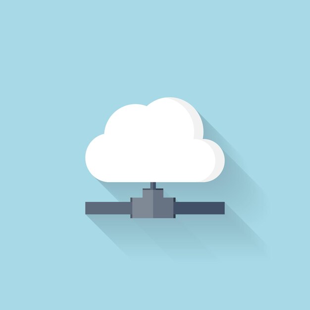 Iconica web piatta rete di cloud computing
