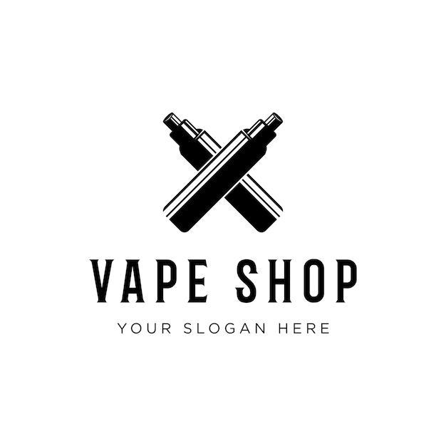 Iconico vintage vape e design del logo del fumoLogo per il negozio di vape aziendale e distintivo