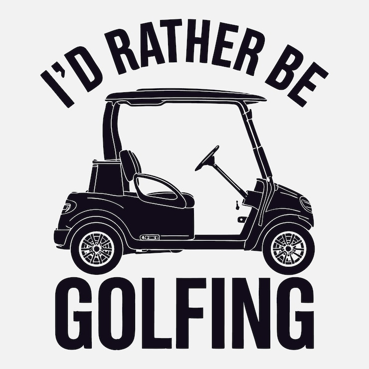 Vettore id rather be golfing t-shirt design disegno di maglietta da golf alla moda