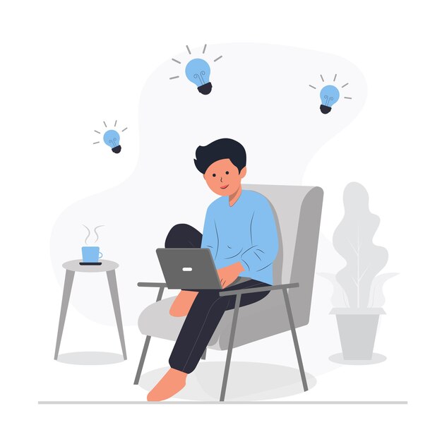 Idea creativa innovazione ispirazione concetto illustrazione