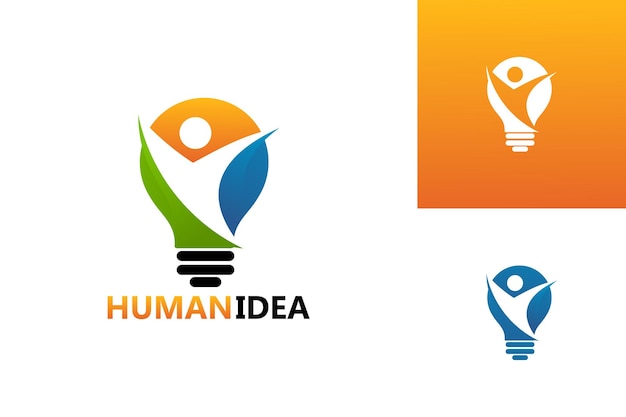 Idea umana Logo Template Design Vector, Emblem, Design Concept, Creative Symbol, Icon