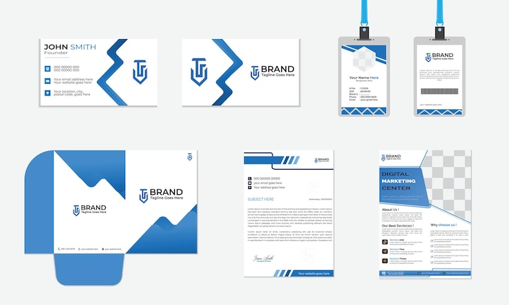 Vettore identità di marca aziendale design premium mockup di stazione