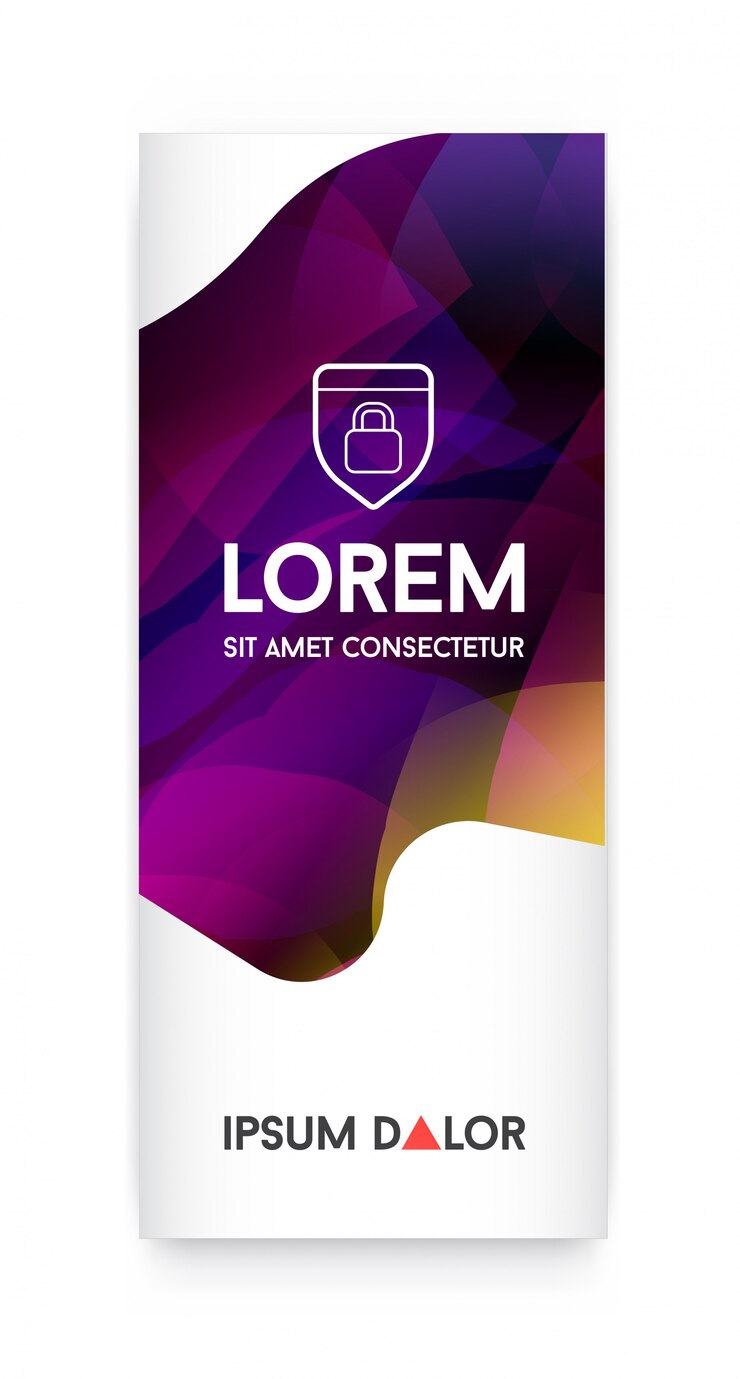 Vettore identità visiva con elementi logo lettera sfumature luminose si fondono stile. modello di copertina dell'opuscolo per le imprese con nome fittizio
