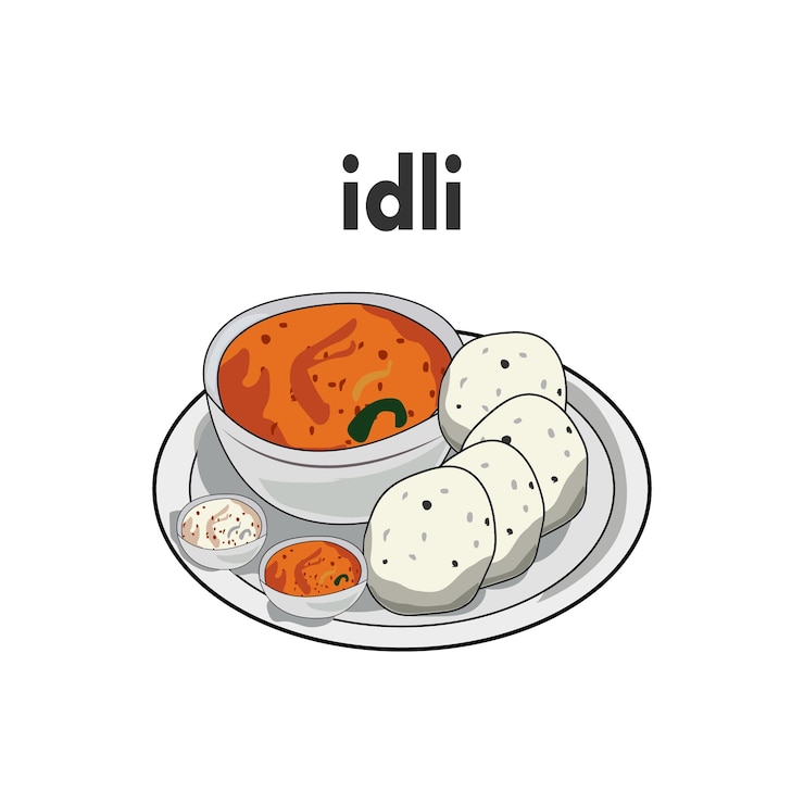 Vettore idli cibo vettore tradizionale