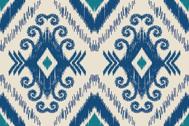 Ikat tradizionale ed etnico senza cuciture con sfondo tribale geometrico