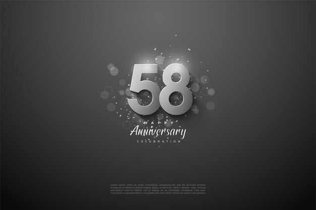 Il 58° anniversario con un'illustrazione di figure 3D che appaiono