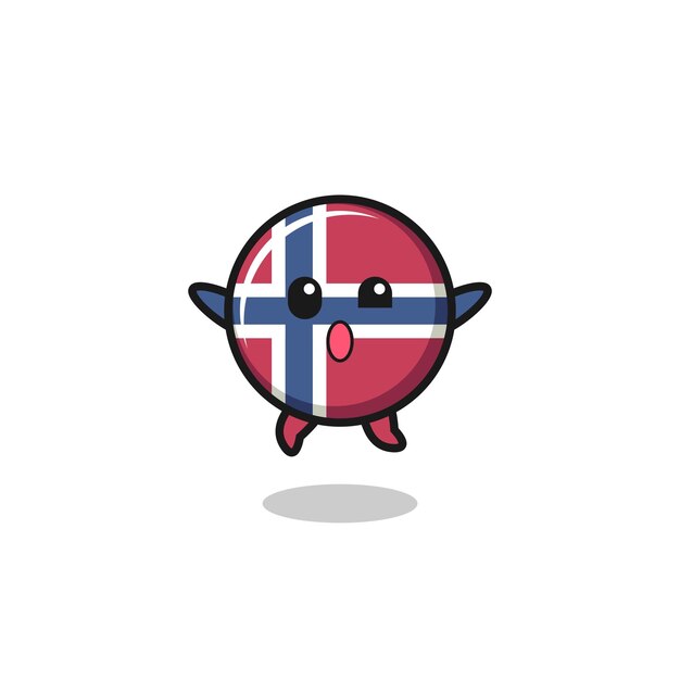 Il carattere della bandiera della Norvegia sta saltando il gesto