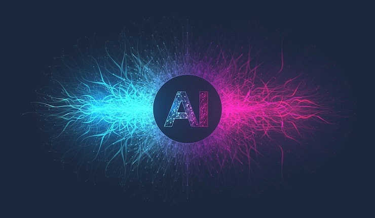 Vettore il concetto di banner generativo ai nello stile digitale elemento di progettazione di idee generative