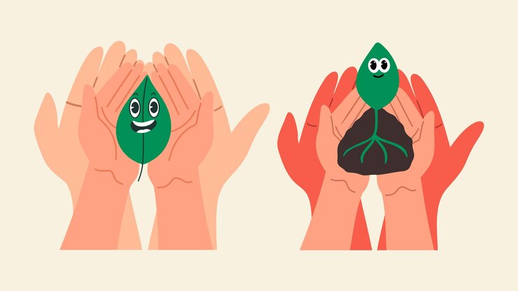 Vettore il concetto di cura per la conservazione dell'ambiente