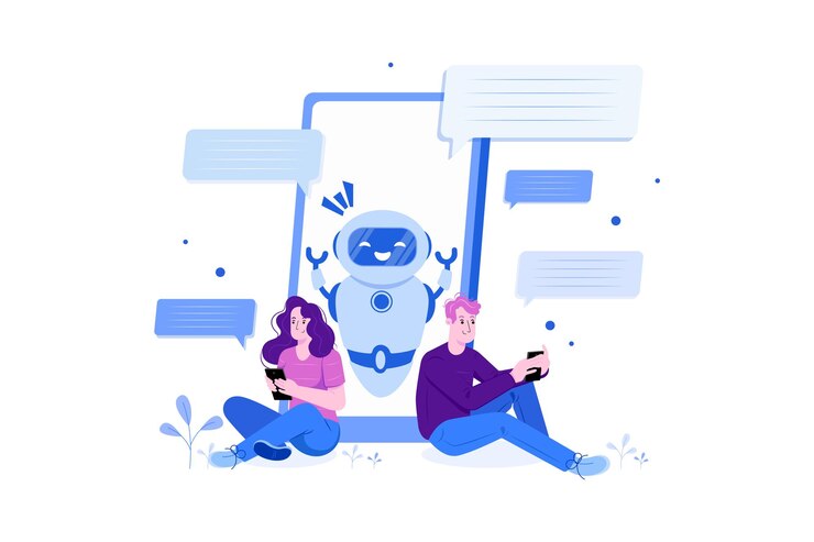 Vettore il concetto di illustrazione di chatbot messenger