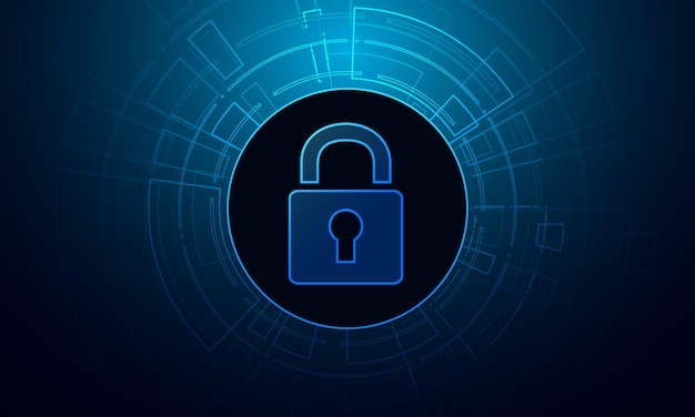 Il concetto di tecnologia di sicurezza informatica Scudo con icona Keyhole illustrazione vettoriale di dati personali