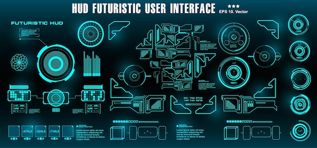 Il cruscotto futuristico dell'hud di Scifi mostra l'obiettivo dello schermo della tecnologia della realtà virtuale