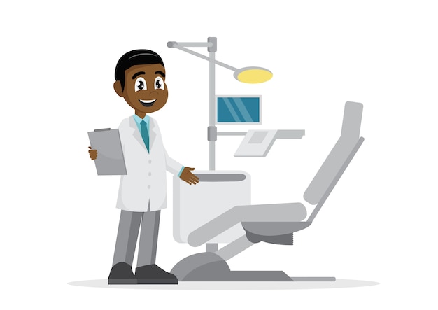 Il dentista invita nel suo ufficio.