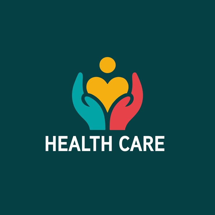 Il design del logo dell'assistenza sanitaria è un'illustrazione vettoriale del simbolo dell'icona.