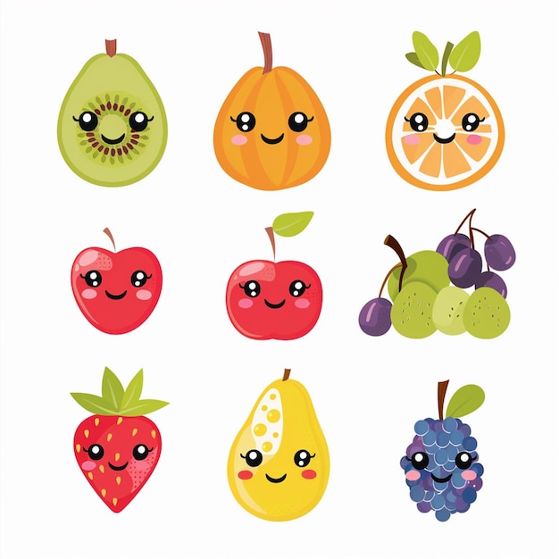 Il design dell'illustrazione alimentare di frutta sfondo vettore sano organico fresca estate natura coll