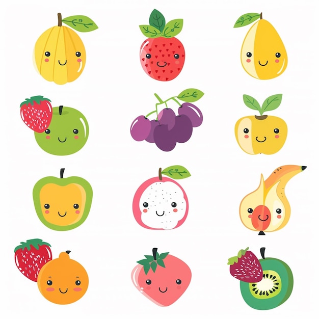 Il design dell'illustrazione alimentare di frutta sfondo vettore sano organico fresca estate natura coll