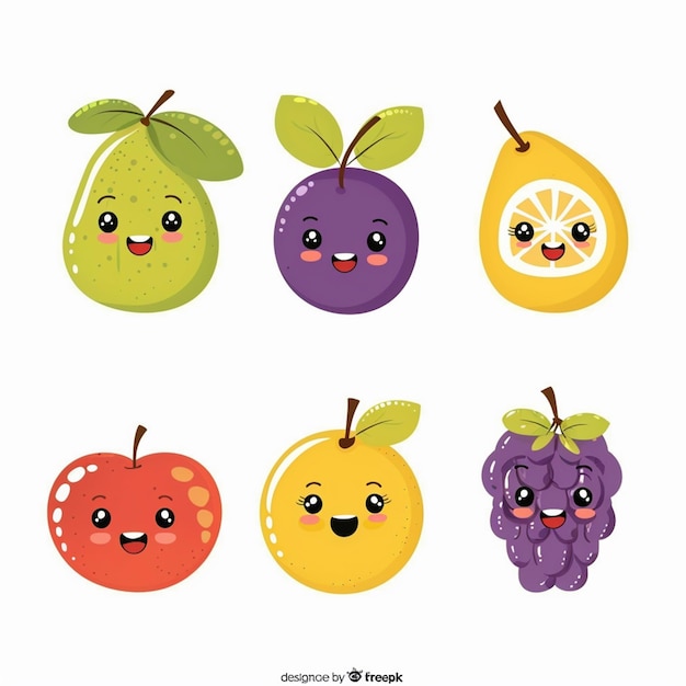 Il design dell'illustrazione alimentare di frutta sfondo vettore sano organico fresca estate natura coll