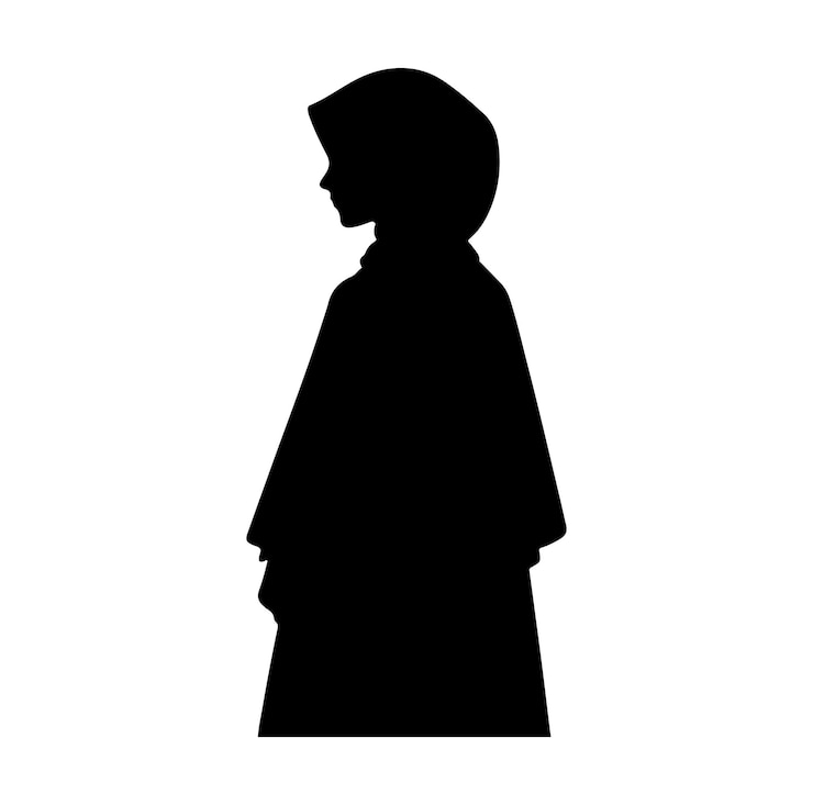 Vettore il design dell'illustrazione vettoriale in piedi in stile hijab