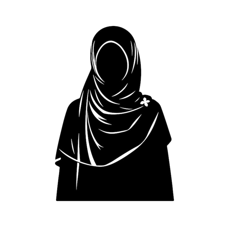 Vettore il design dell'illustrazione vettoriale in piedi in stile hijab