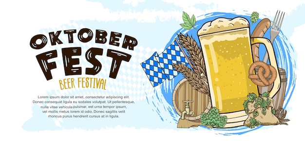Il design vettoriale dell'Oktoberfest può essere utilizzato per inviti poster e scopi di celebrazione