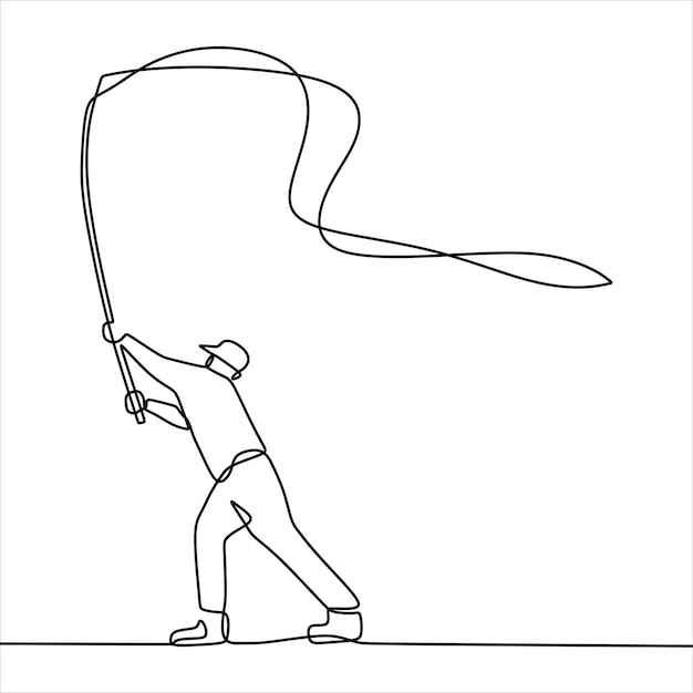 Il disegno a tratteggio continuo su qualcuno sta pescando