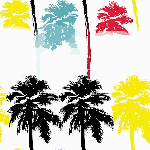 Il disegno senza cuciture delle palme colorate delle Hawaii