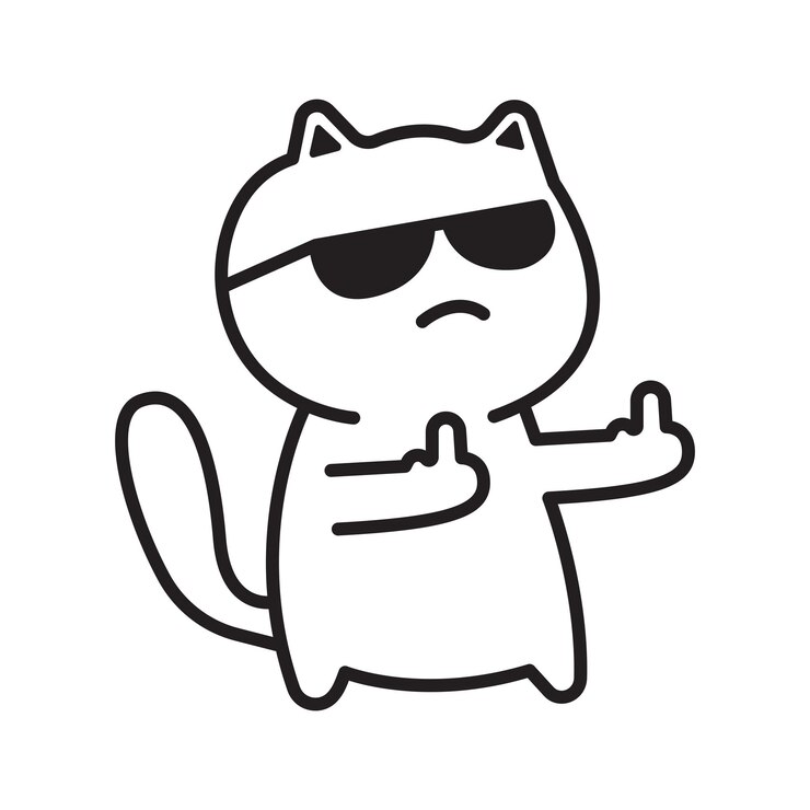 Vettore il dito medio del gatto