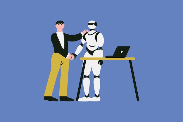 Il futuro dell'intelligenza artificiale illustrazione vettoriale