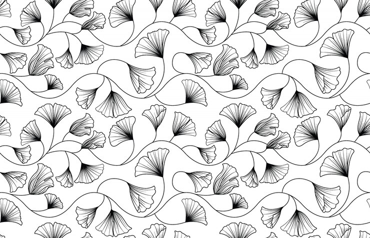 Il ginkgo biloba lascia il modello senza cuciture