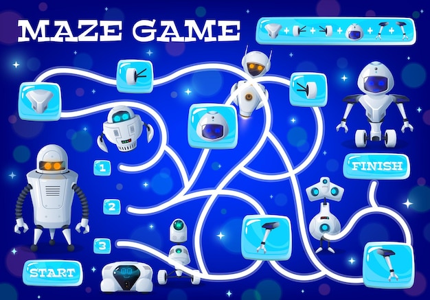 Il gioco del labirinto per bambini crea robot da pezzi di ricambio