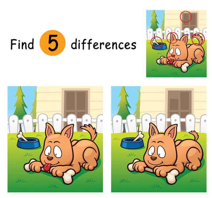 Il gioco per bambini trova differenze