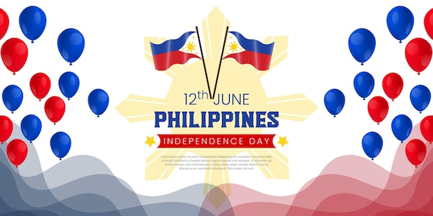 Il giorno dell'indipendenza delle Filippine che desidera un file vettoriale per la progettazione di banner