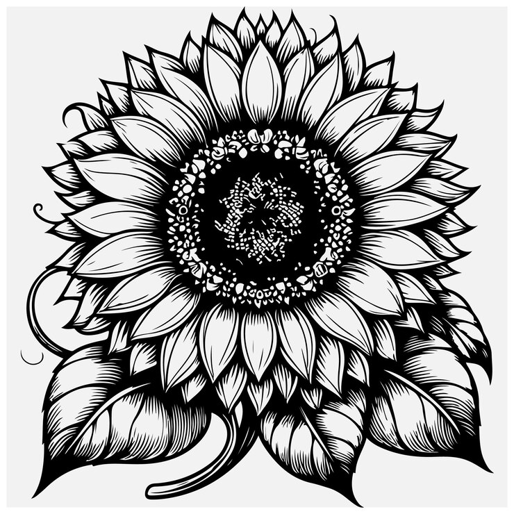 Vettore il girasole per il colorazione di libri isolato su sfondo bianco illustrazione di stock vettoriale