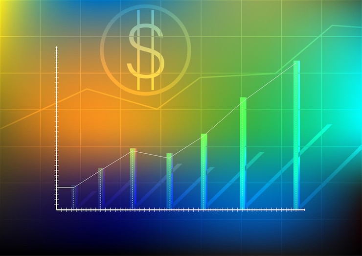 Vettore il grafico mostra la valuta utilizzata nella pianificazione.