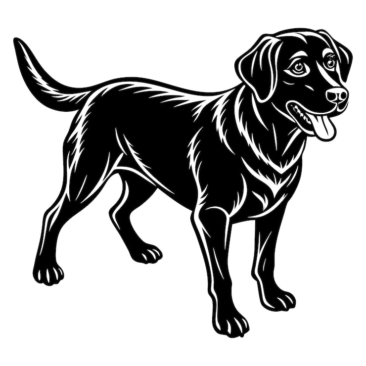Vettore il labrador retriever sta camminando svg
