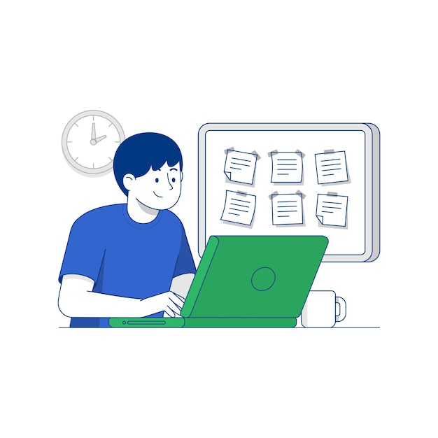 Il lavoro sull'illustrazione del concetto di portatile