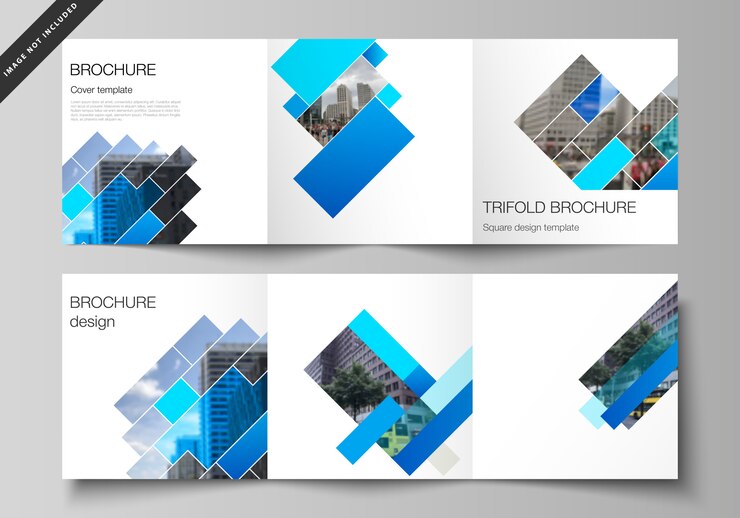 Vettore il layout del formato quadrato copre i modelli per brochure a tre ante