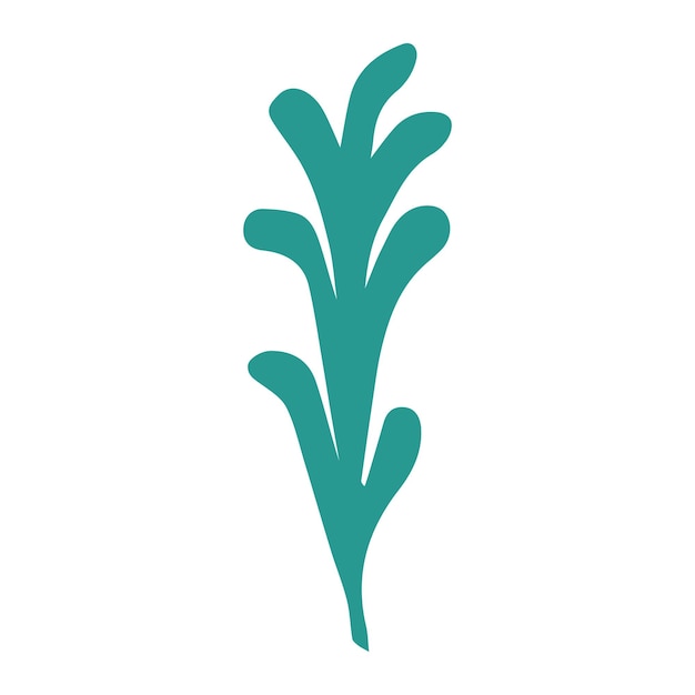 Il logo a silhouette di un'alga o di un'alga corallina un eccellente disegno su un tema marino