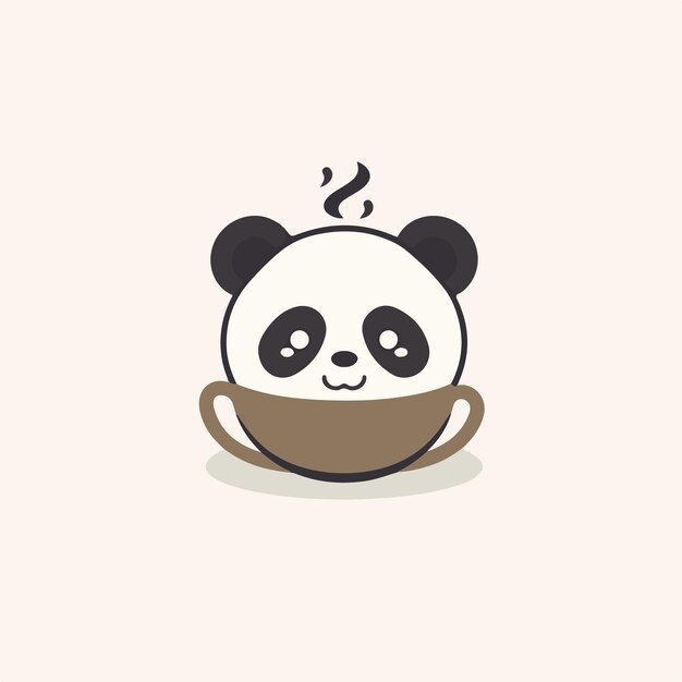 Il logo del panda in una tazza di caffè è carino.