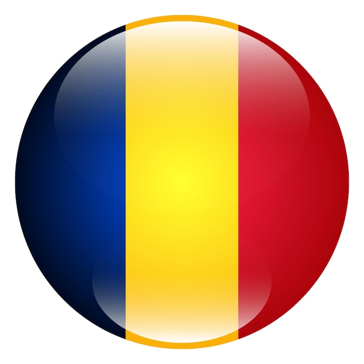 Vettore il logo della bandiera circolare della romania è un'illustrazione vettoriale digitale