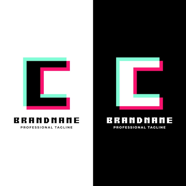Vettore il logo della lettera c glitch è ottimo per progetti futuristici e innovativi