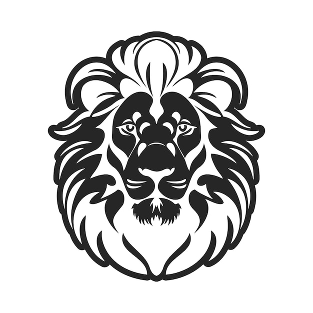 Il logo ha un leone di colore solo bianco e nero. Il leone è un'illustrazione vettoriale semplice e non elaborata