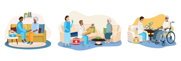 Il medico visita il paziente a casa
