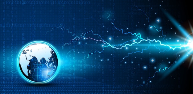 Il modello astratto del circuito digitale della sfera di tecnologia innova il fondo di concetto.