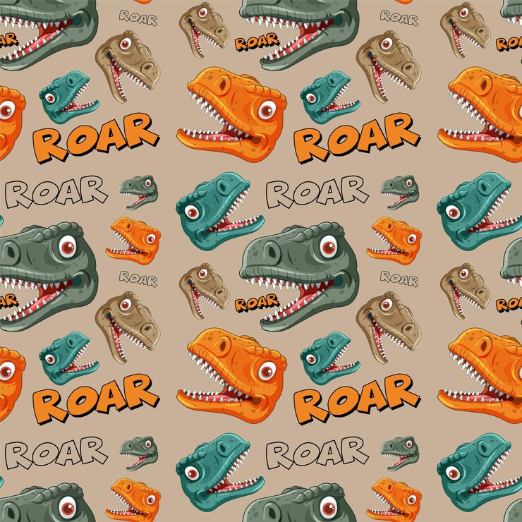 Vettore il modello colorato delle teste dei dinosauri