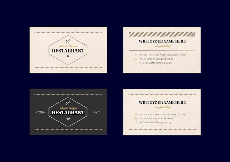 Vettore il modello per carte d'identità del menu rustico