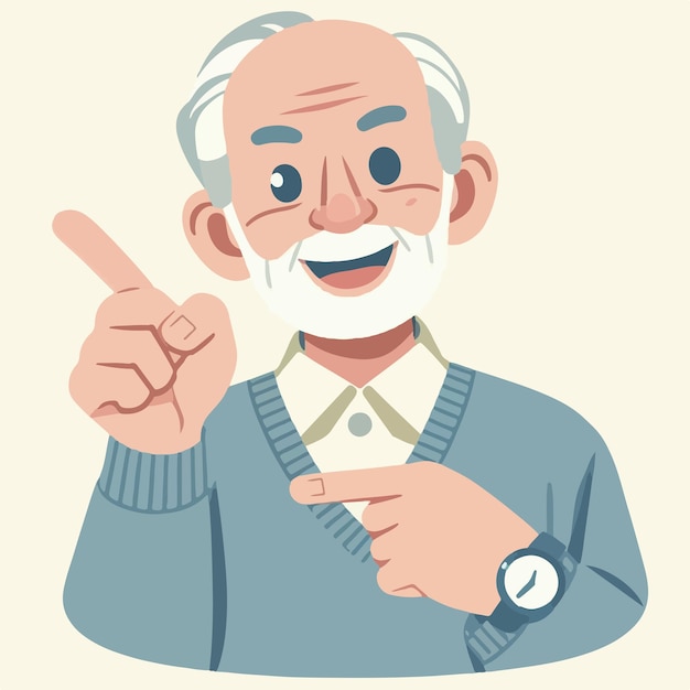 Il nonno stava indicando con la mano