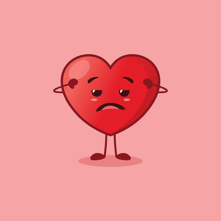 Vettore il personaggio del cuore carino si sente stordito.